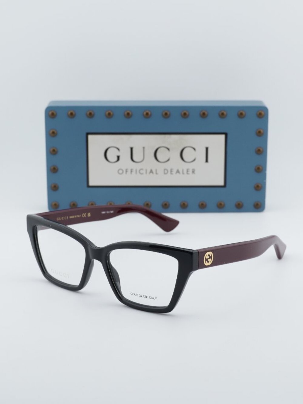 Gucci GG1715O 011 Cat Eye Eyeglasses – Black/Red 55mm - Picture 1 of 11
